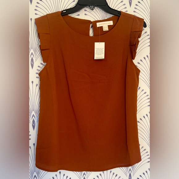 Monteau Women's Rust Brown Blouse women’s size medium NWT - Picture 1 of 5